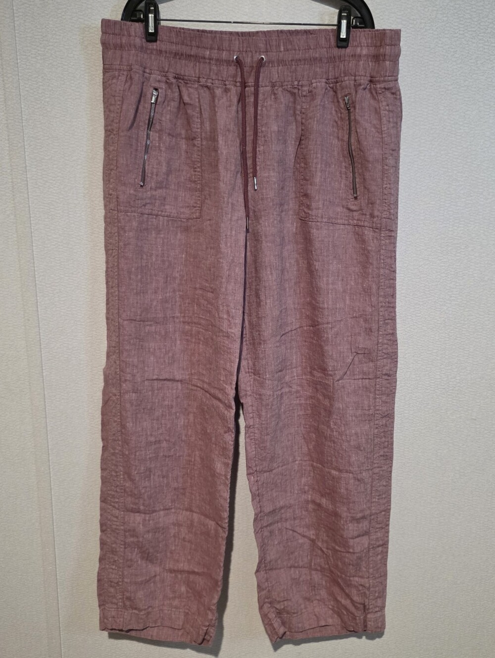 Athleta Cabo Linen Wide Leg Pants High Rise Size 18